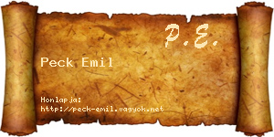 Peck Emil névjegykártya